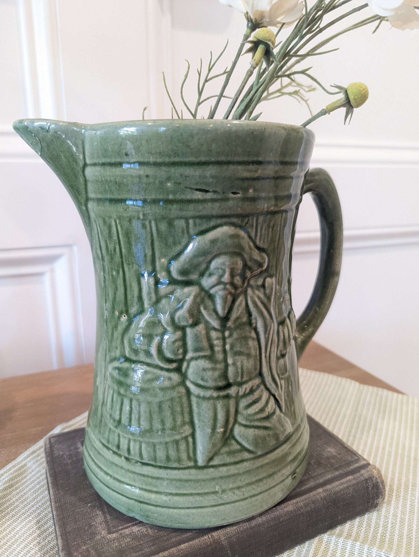 Nelson McCoy Ceramic Pottery  💚 Vintage Glass Pitcher