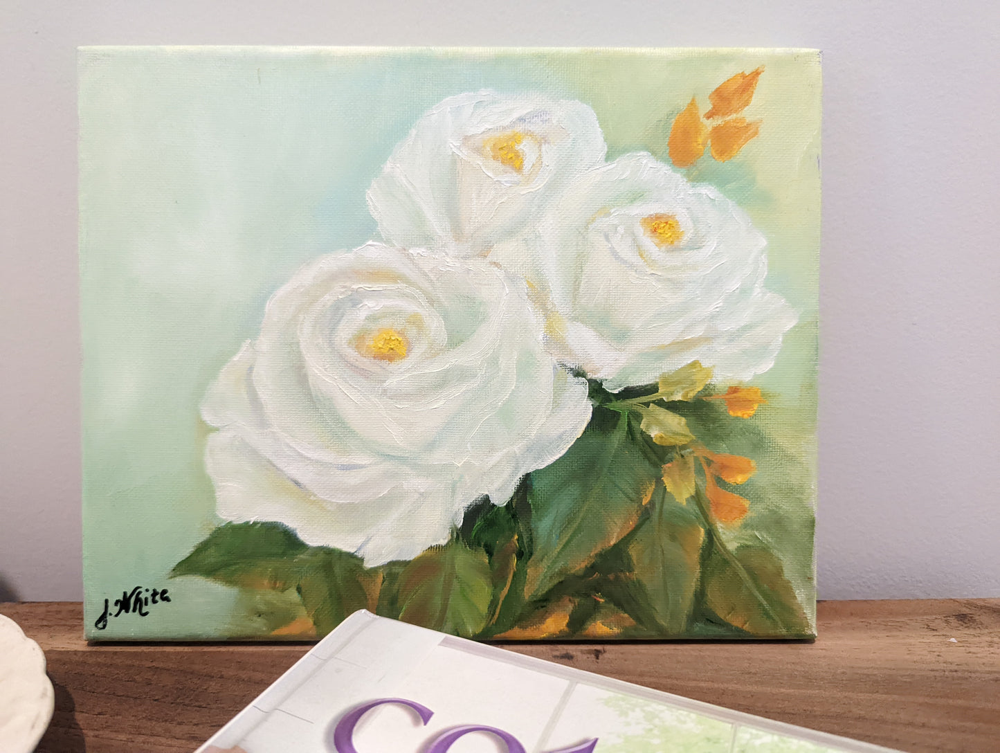 Hand Painted Rose Art