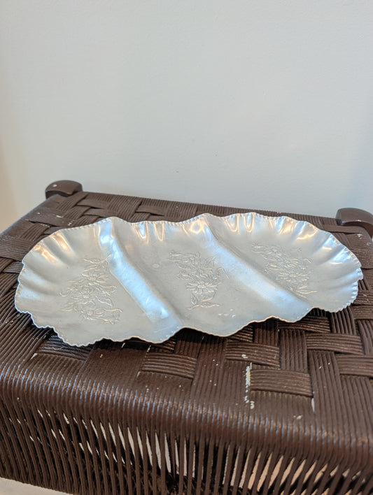 Vintage Mid-Century 3-Section Aluminum Relish Tray
