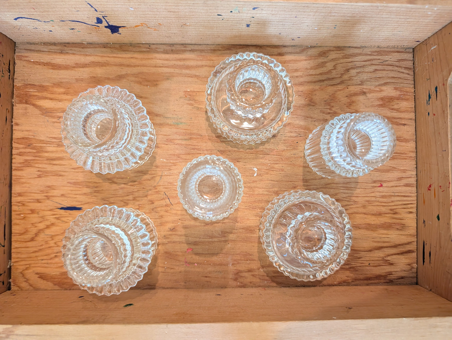 Glass candle holders (Set of 6)