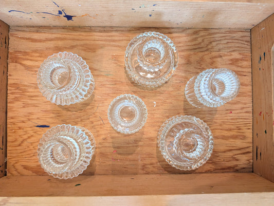 Glass candle holders (Set of 6)