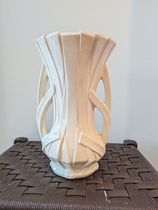 Vintage McCoy Pottery Double-Handled "Strap / Ribbon" Vase (c. 1940s)
