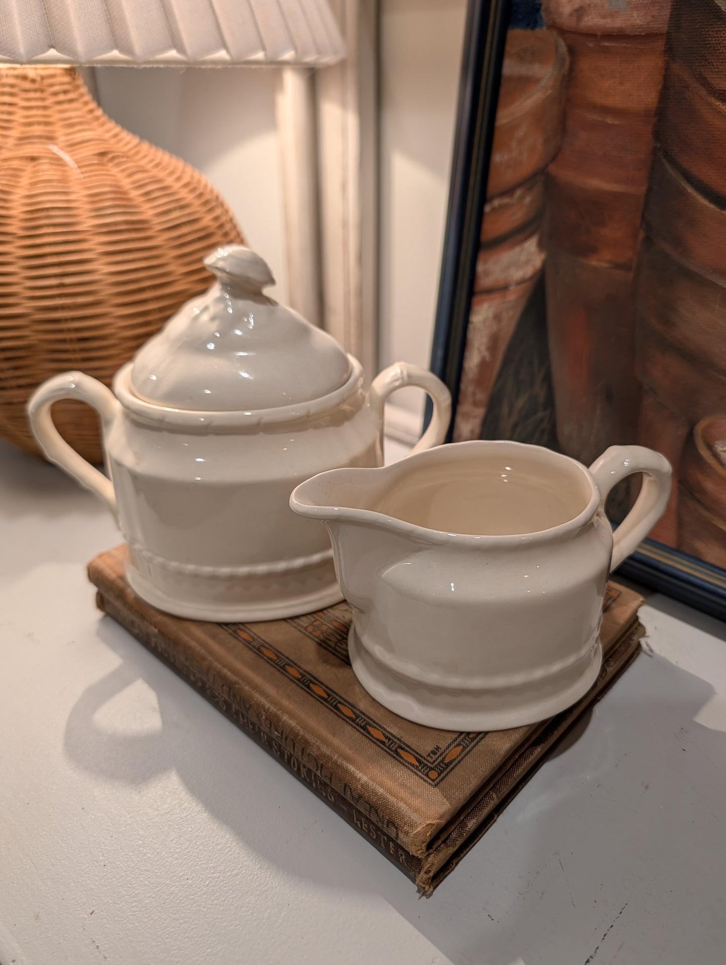 Ironstone Cream and Sugar