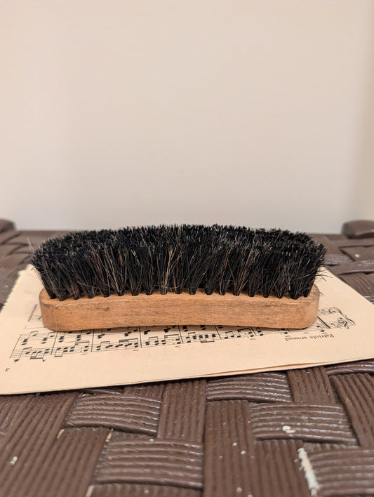 Vintage-style horsehair shoe shine brush