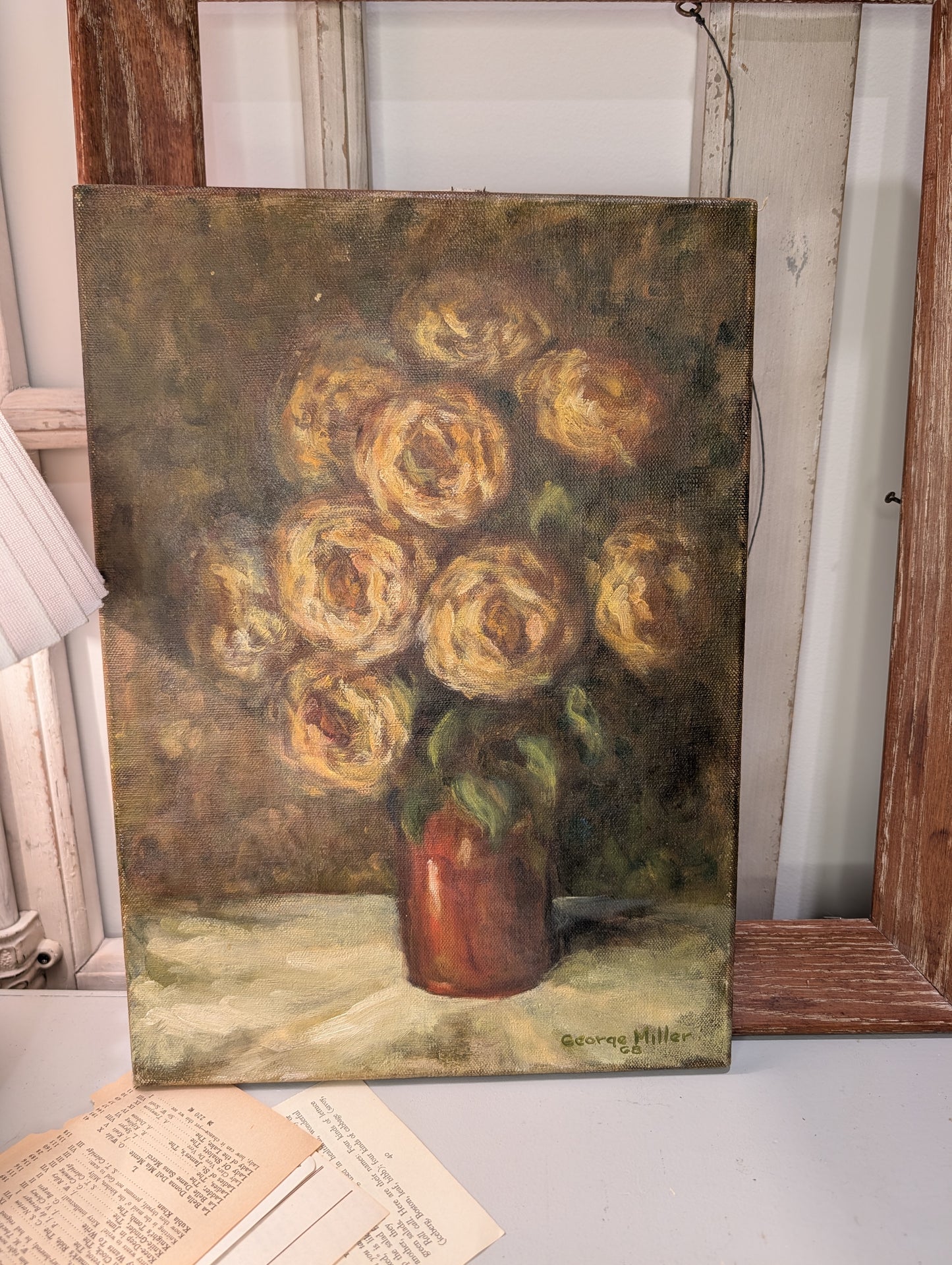 Dark Moody Floral Painter Canvas