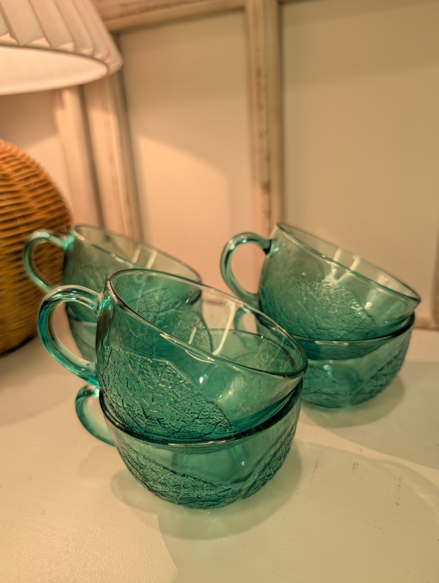 Arcoroc Aspen Turquoise glass cups (set 6)