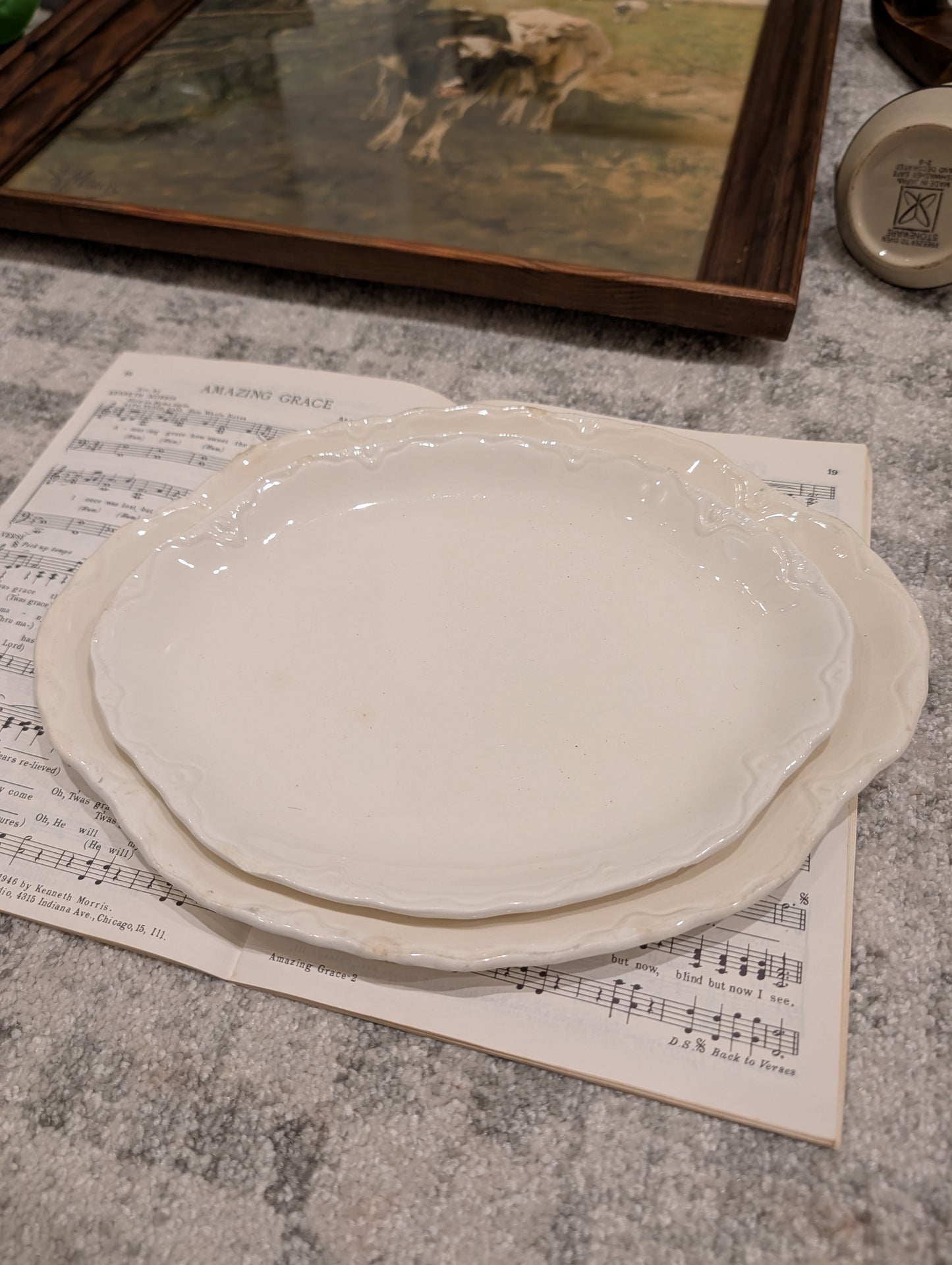 Set of 4 Large Ironstone Plates