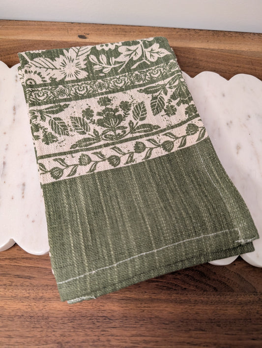 Floral Kitchen Towel (Green 💚)