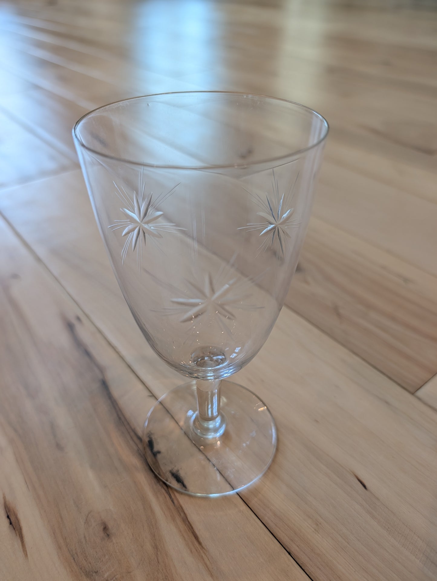 Mid-Century Modern (MCM) etched cocktail glasses