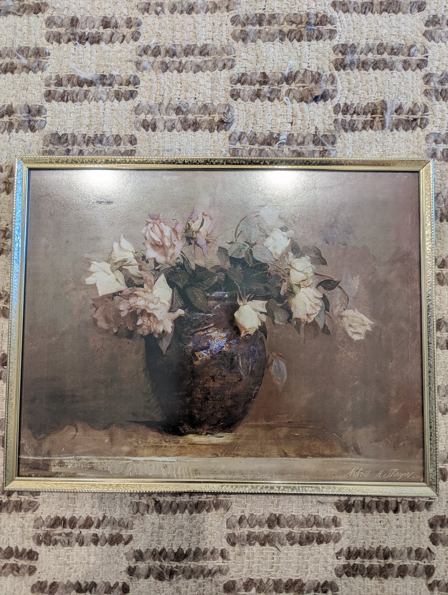 Floral Print in Vintage Gold Frame (11x14)