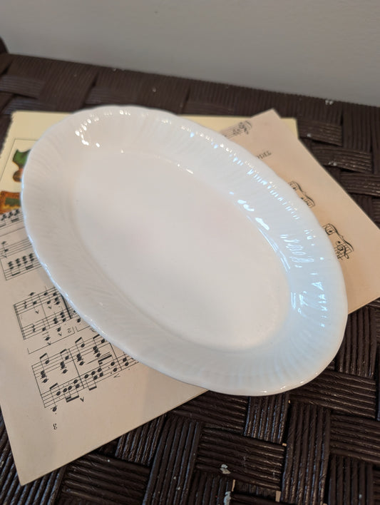 Vintage Arita "Casablanca" White Swirl Oval Serving Platter (1980s