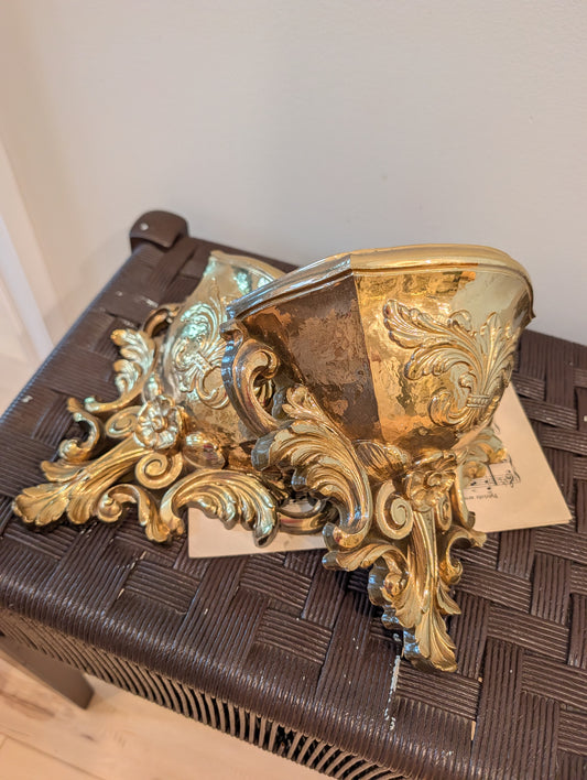 Hollywood Regency Style wall planters