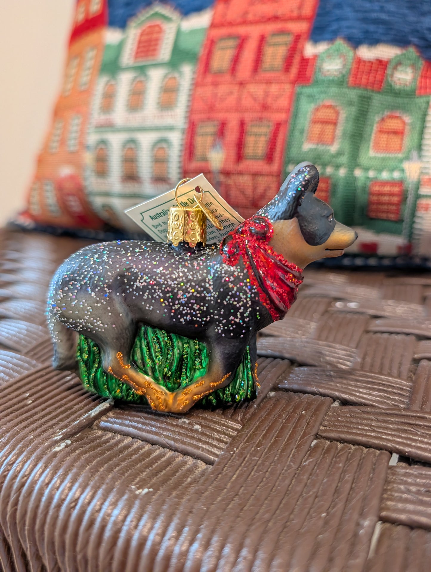 Old World Christmas Blown Glass Australian Cattle Dog Ornament