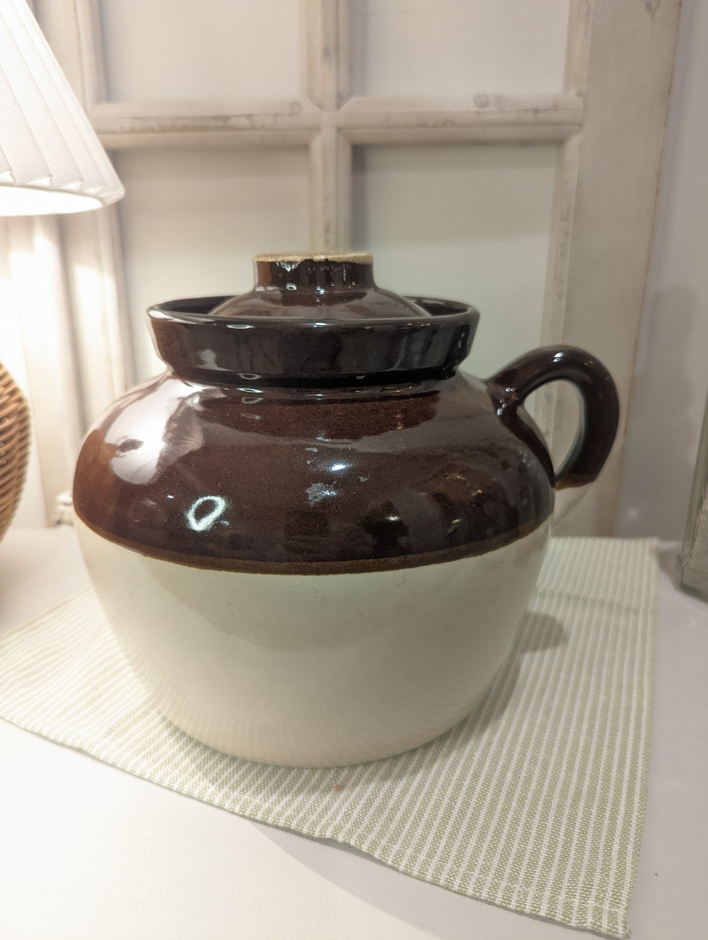 Vintage Crock Bean Pot