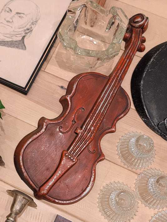Vintage Royal Cast Metal Violin Wall Hanging Art