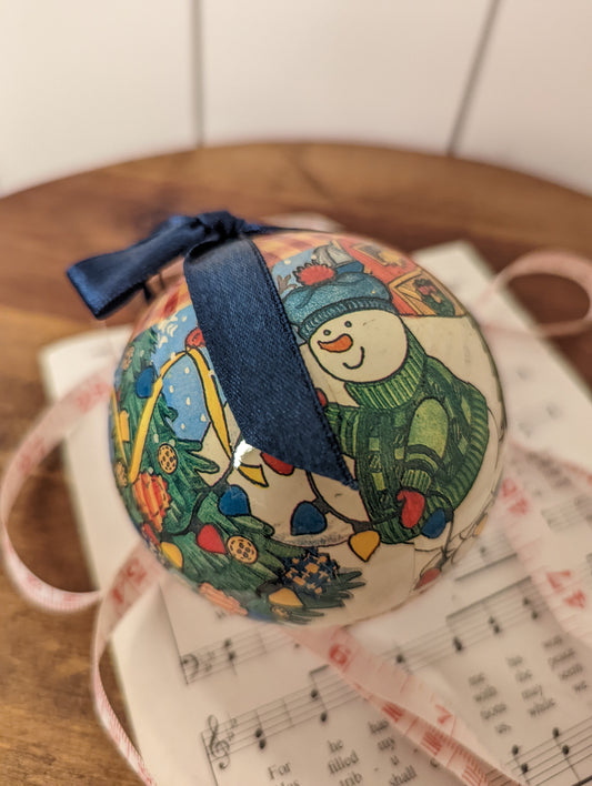 Paper Snowman Ornament