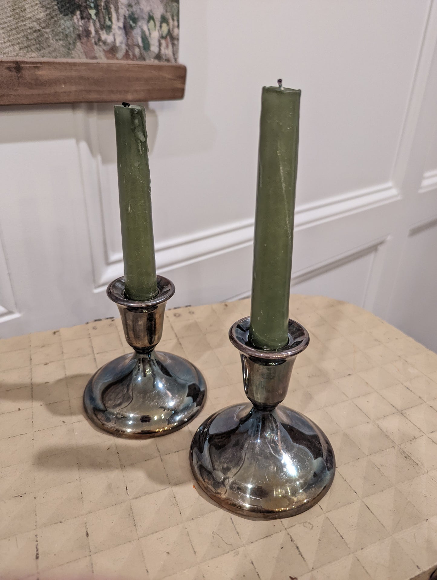 Vintage Silver-plated Candle Holders, International Silver Company (Set of 2)