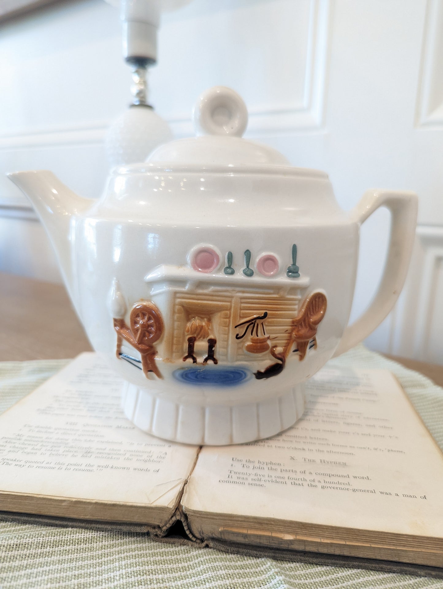 Vintage Porcelier Teapot Hearth Fireplace