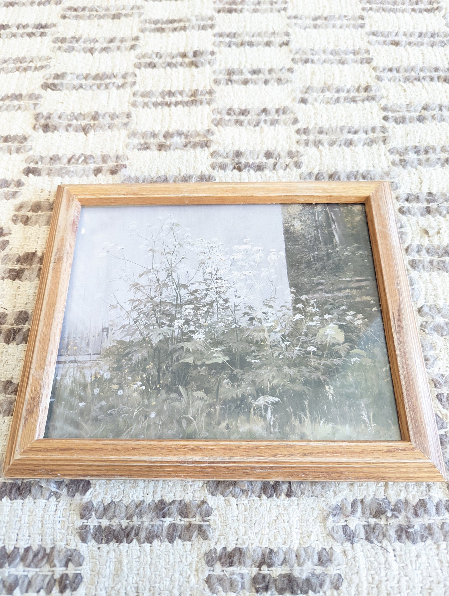 White Flowers in Wood Frame 8x10