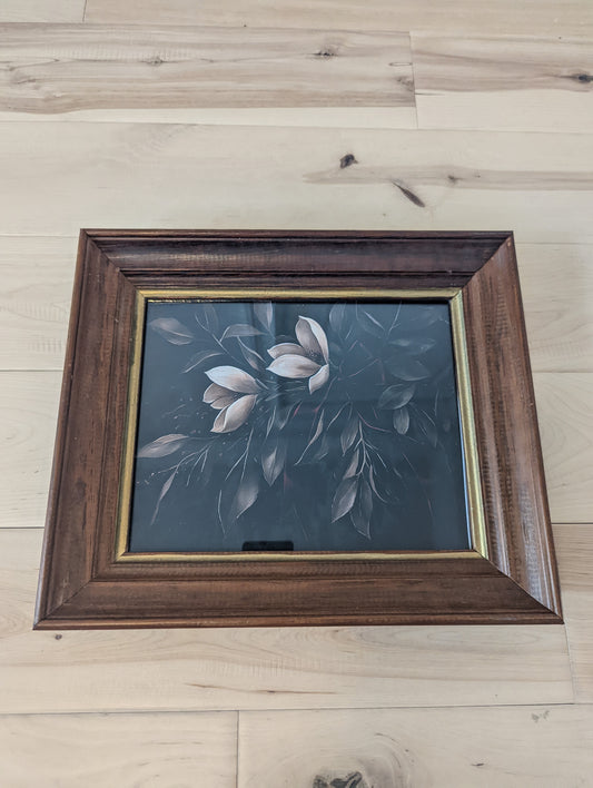 Christmas Magnolia in Wood Frame