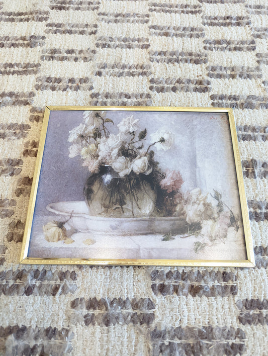 Flowers in Basin in Gold Frame (8x10)
