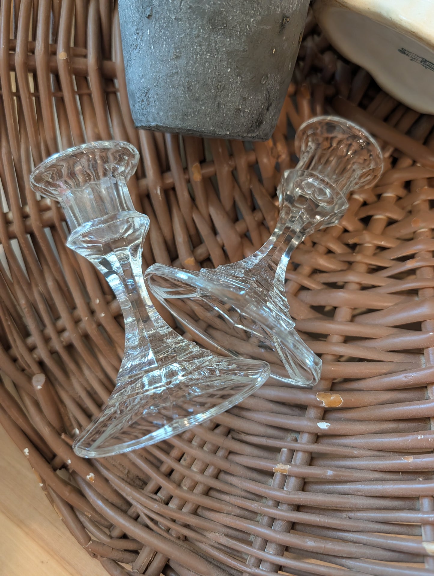 Vintage Glass Candle Holders