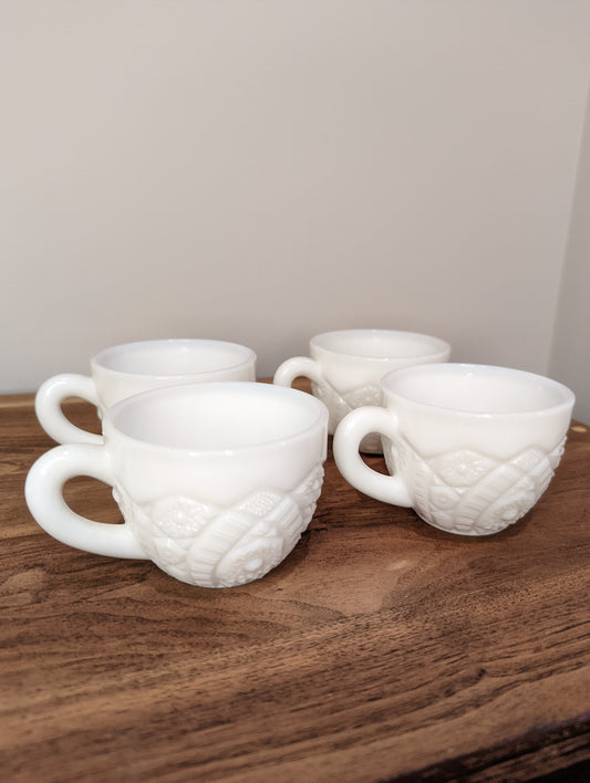 Milk Glass Tea Cups