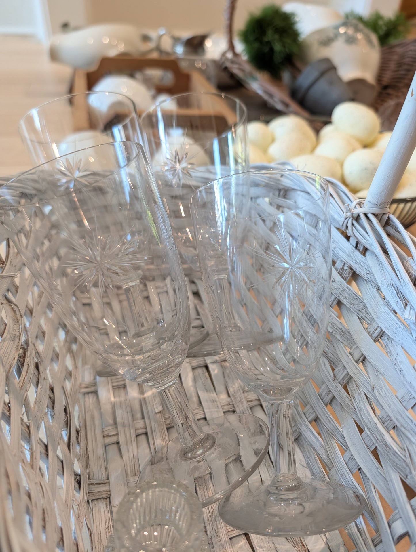 Mid-Century Modern (MCM) etched cocktail glasses