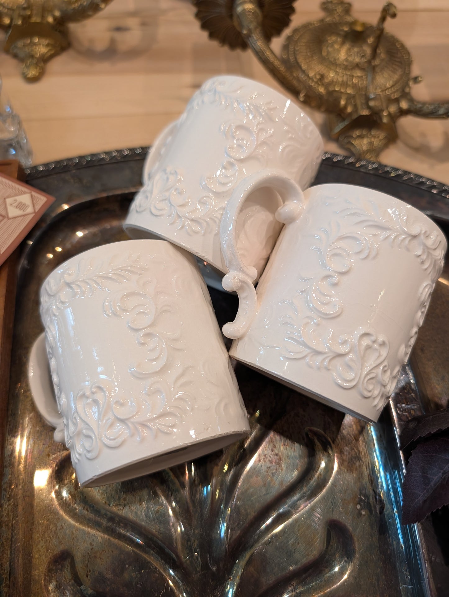 Vintage Napcoware "White Provincial" Ceramic Mugs – Set of 3