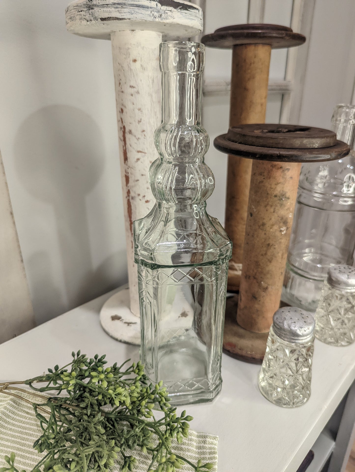 Couronne Company, Clear, Ornate Decorative Bottle