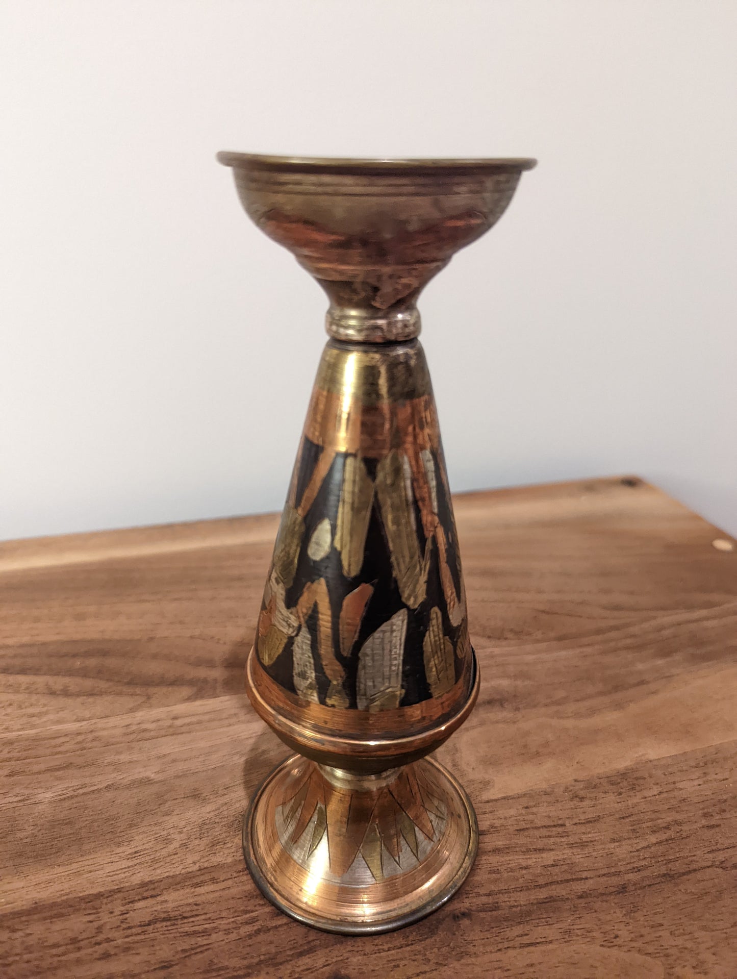 Brass and Copper Candle Holder