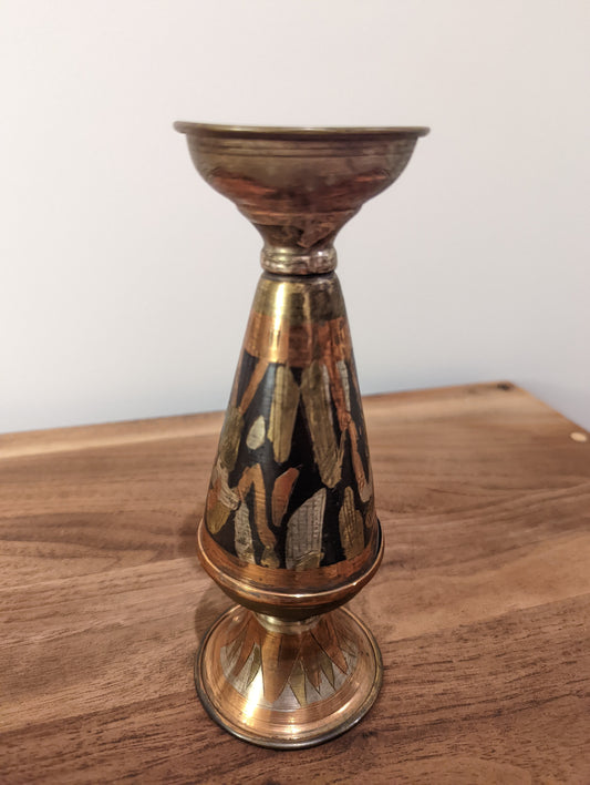 Brass and Copper Candle Holder