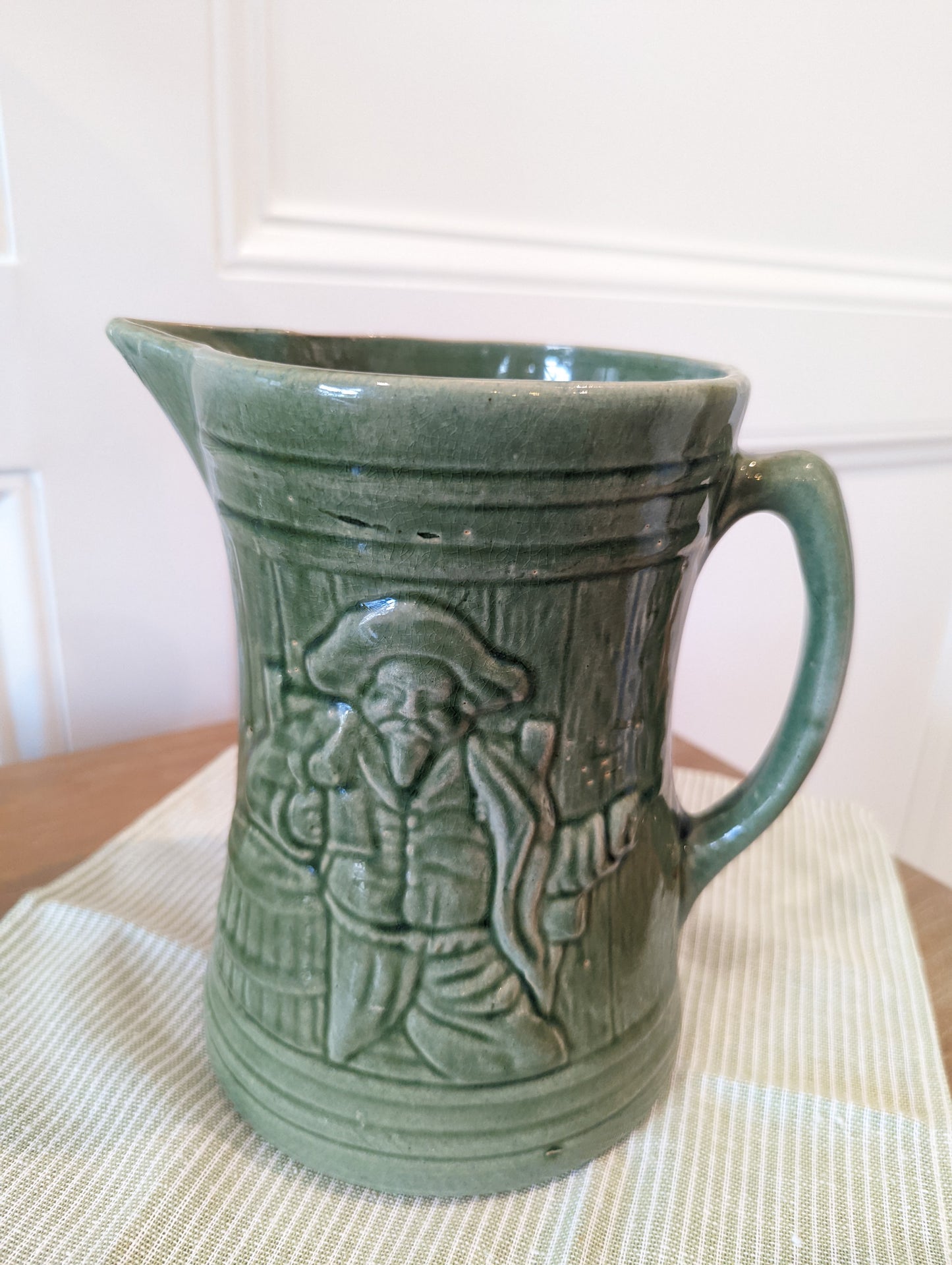 Nelson McCoy Ceramic Pottery  💚 Vintage Glass Pitcher