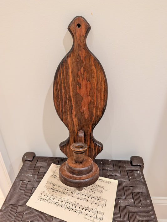 Antique Style Dark Wood Wall Mount Lamp Holder