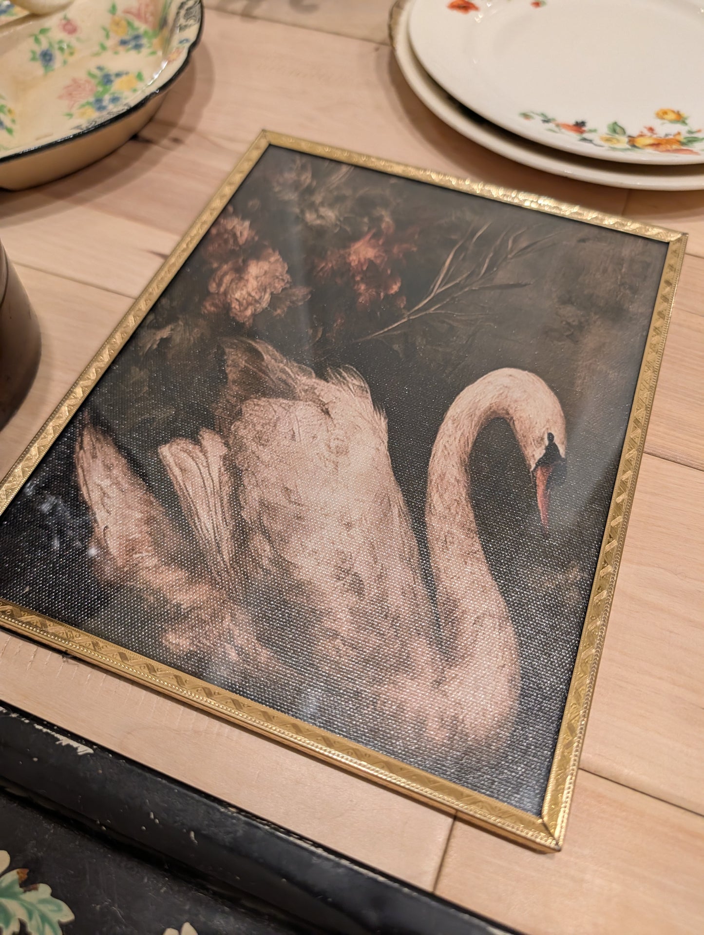 Swan in Vintage Gold Frame