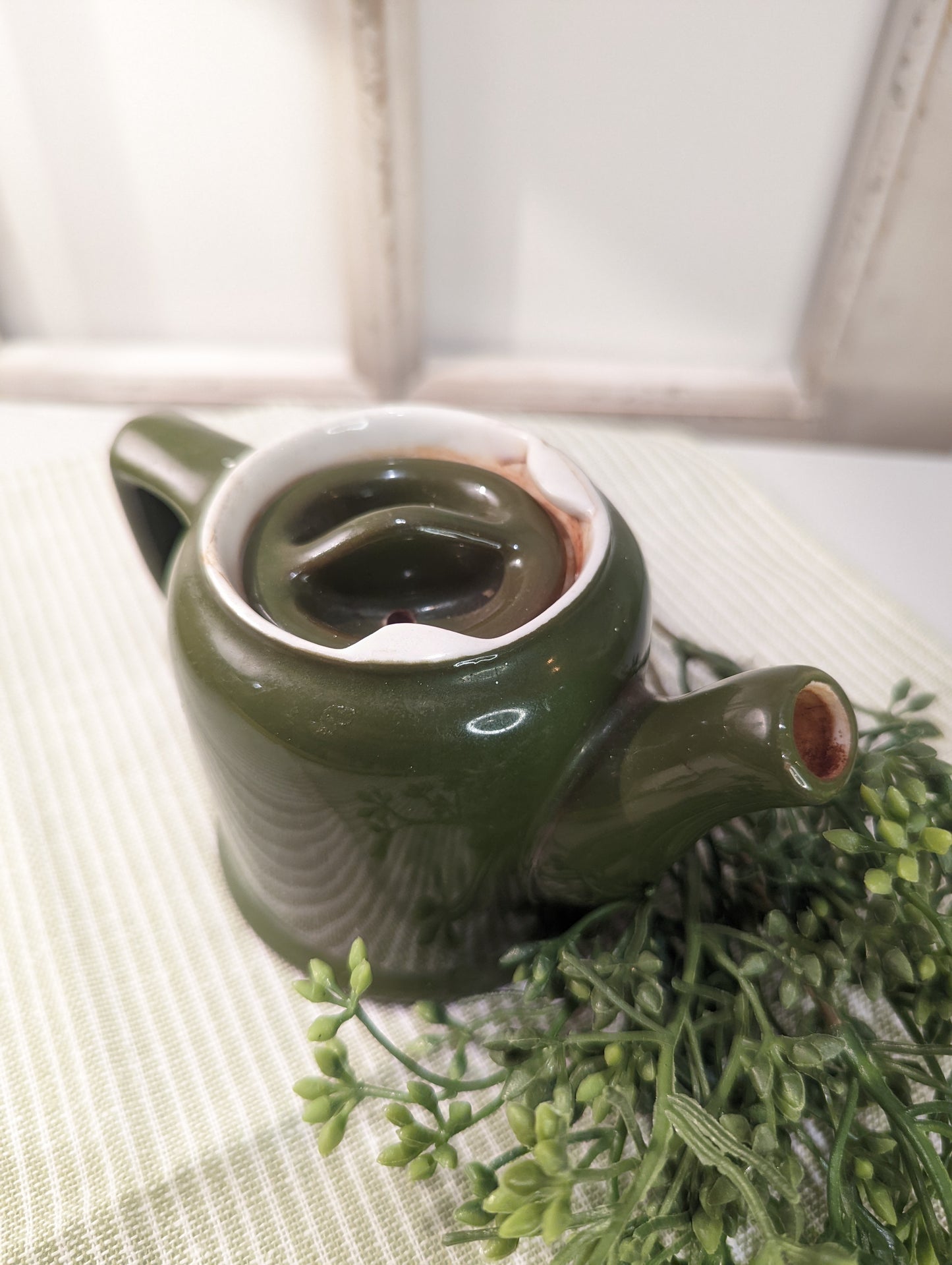 Vintage Chefs ware individual single-serve teapot in green