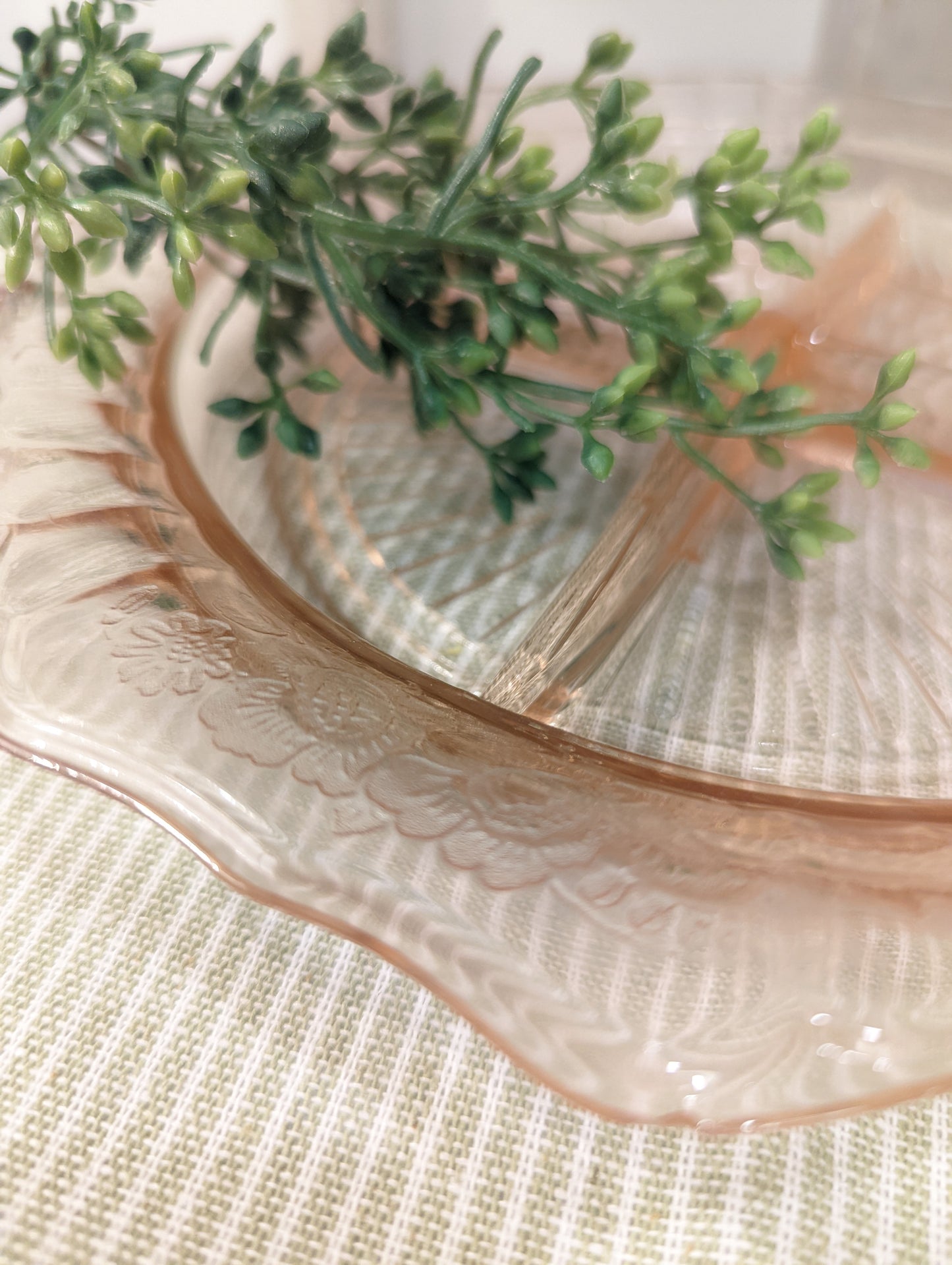 Vintage Mayfair Pink Depression Glass Relish Dish