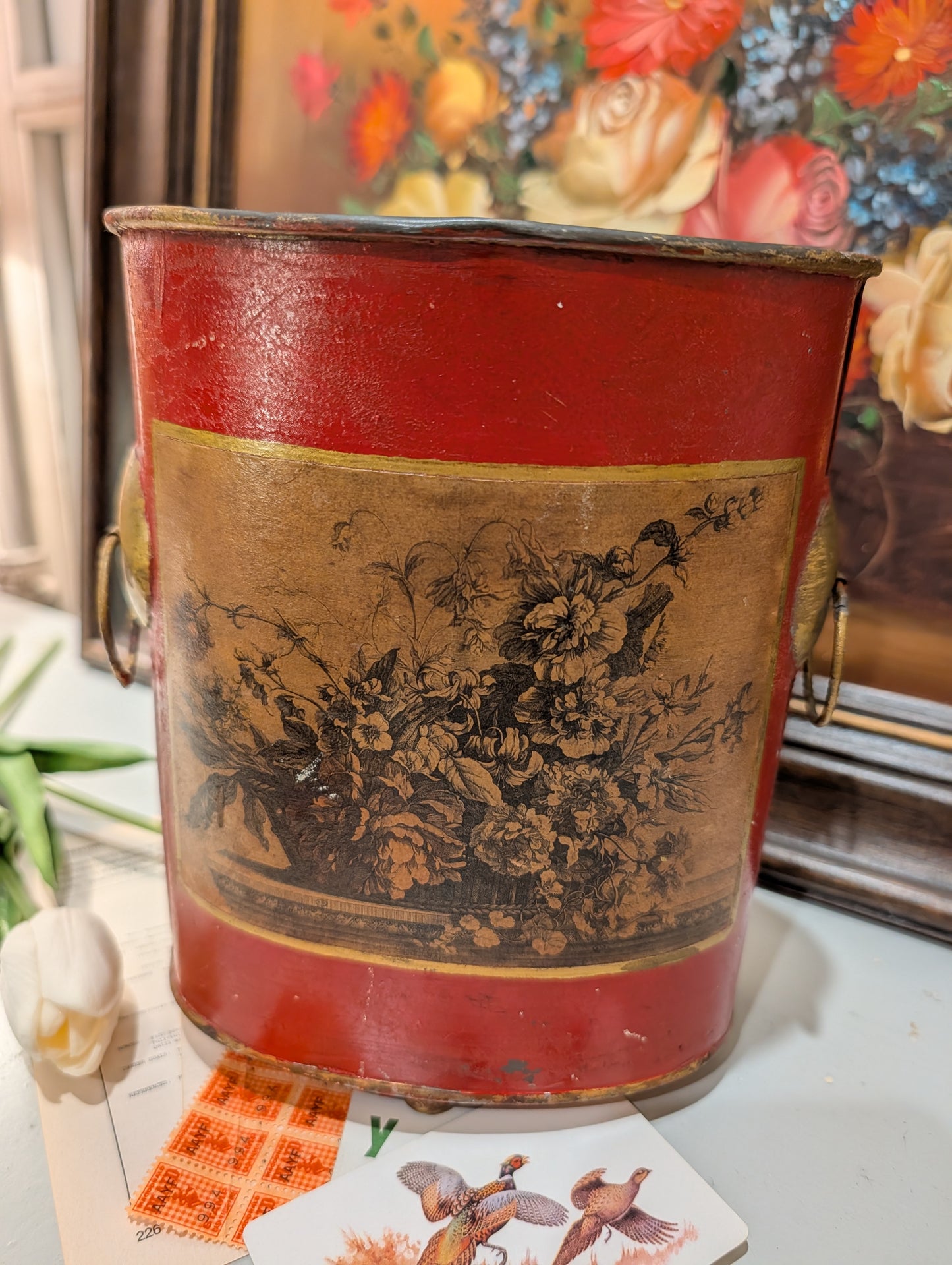 Antique French Tin Vase