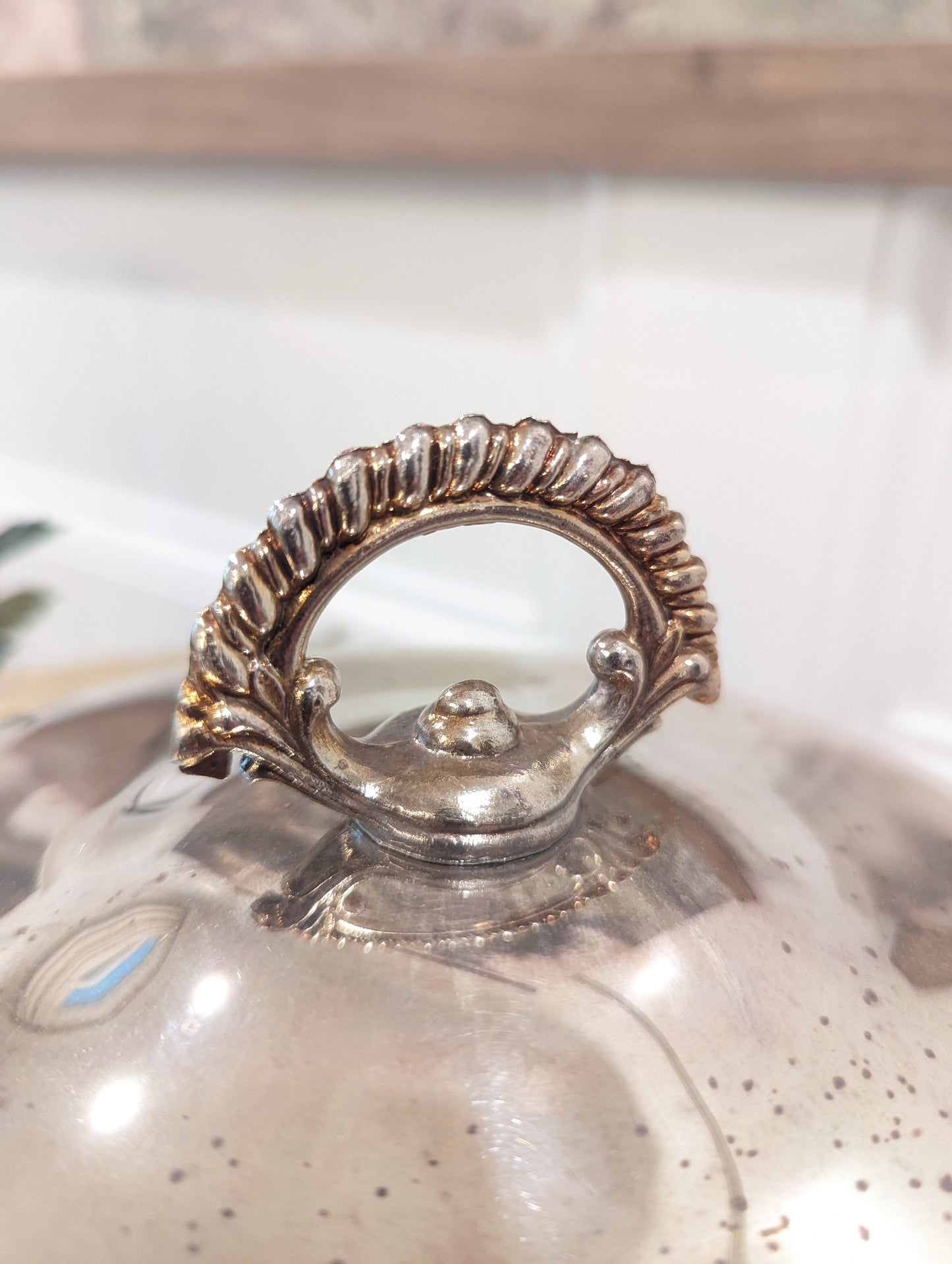 Vintage WMA Rogers Victorian Style Round Silver Plated Covered Casserole Dish