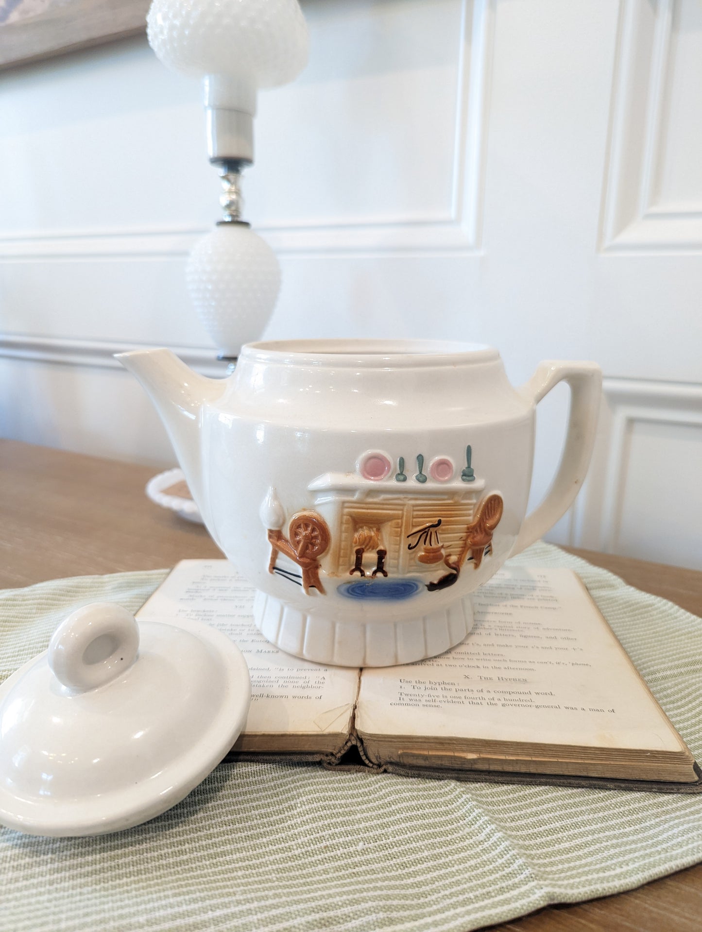 Vintage Porcelier Teapot Hearth Fireplace