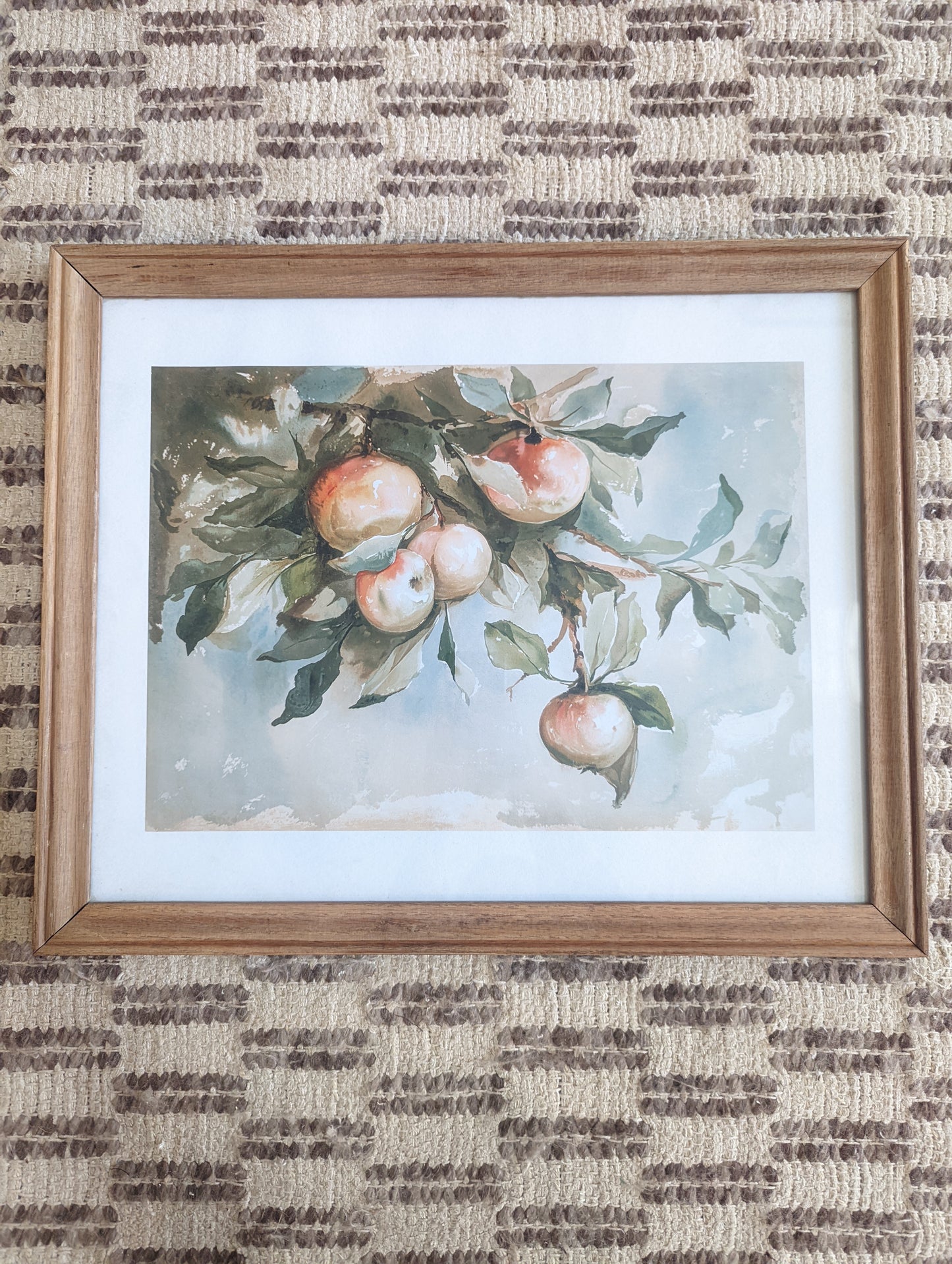 Apples in wood frame 16x20