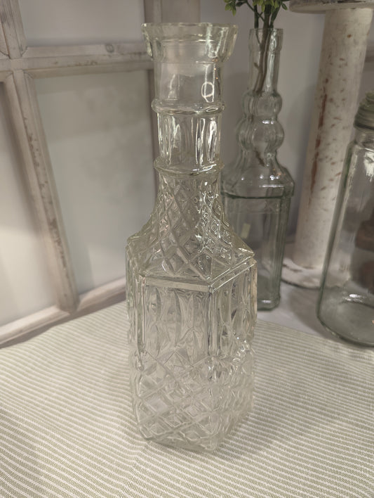Vintage Glass Decanter (Missing Top)