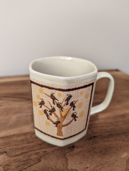 Vintage bird coffee cup