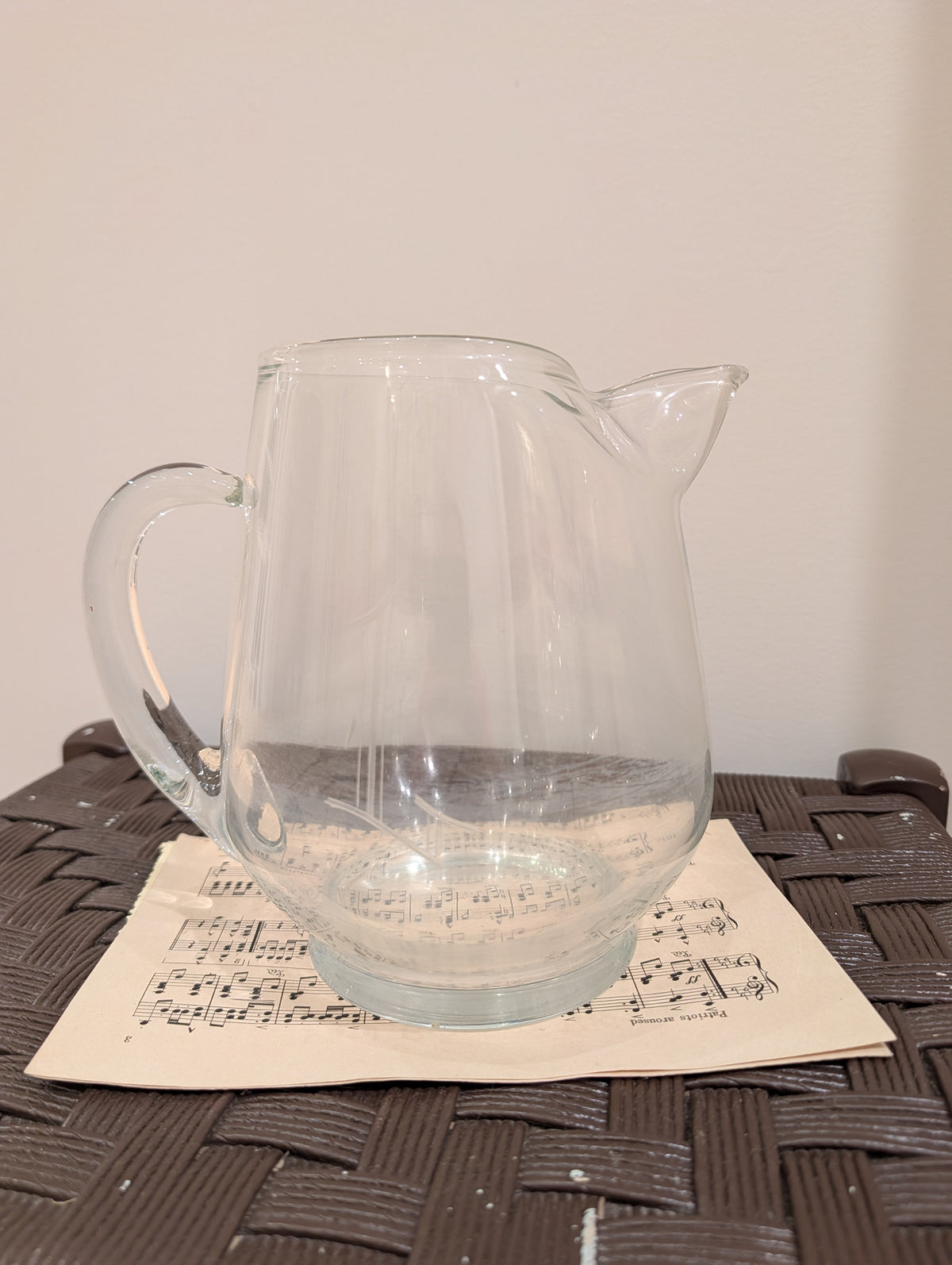 Vintage clear glass pitcher