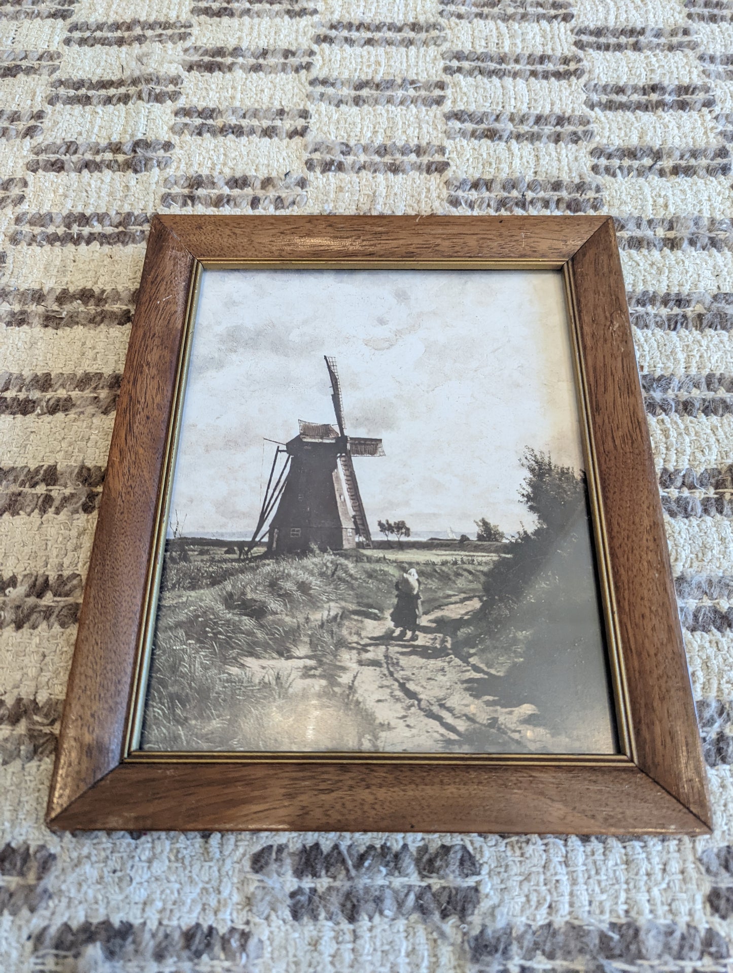 Windmill Print in Wood Frame 8x10