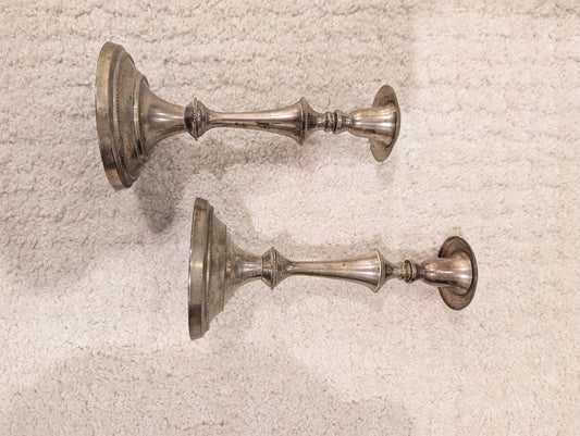 Elegant Vintage Silver-Plated Candlesticks
