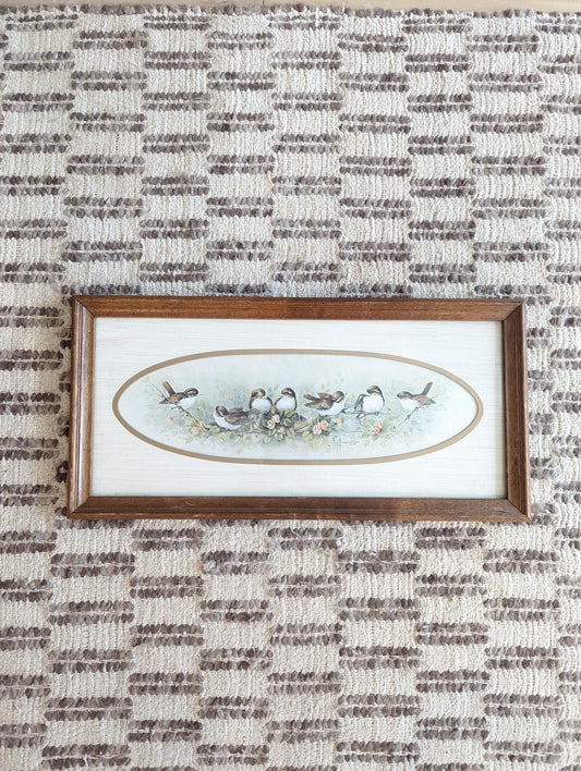 Birds in wood frame 🐦🕊️