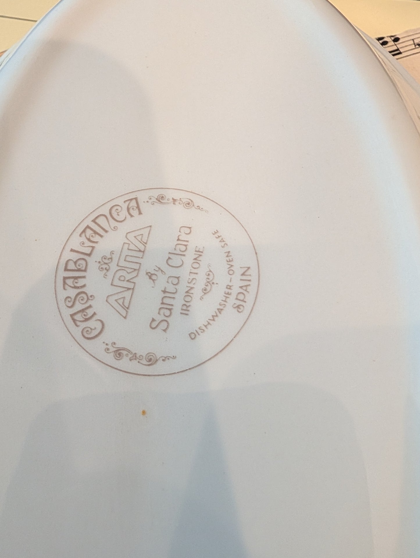 Vintage Arita "Casablanca" White Swirl Oval Serving Platter (1980s