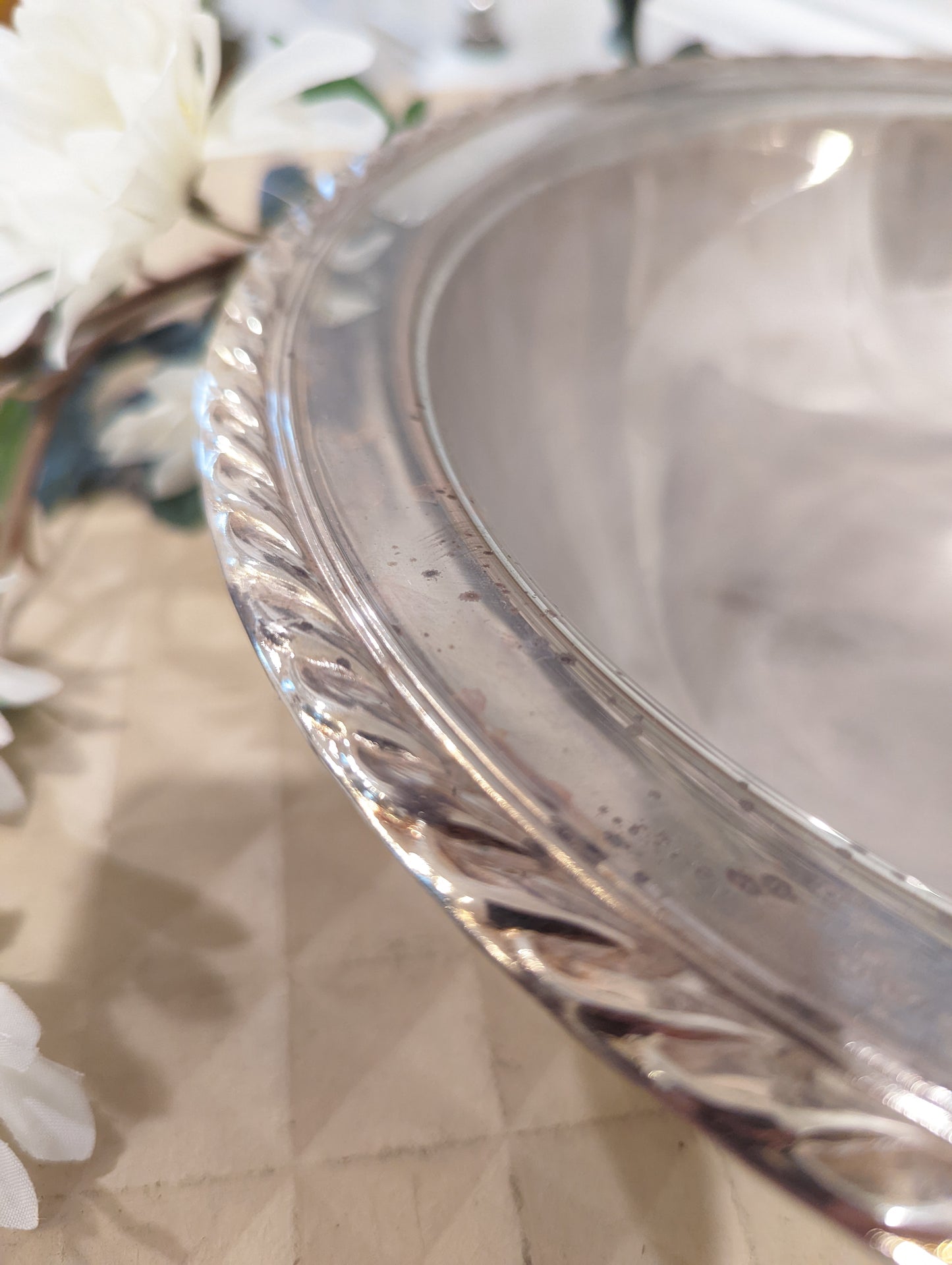 Vintage WMA Rogers Victorian Style Round Silver Plated Covered Casserole Dish